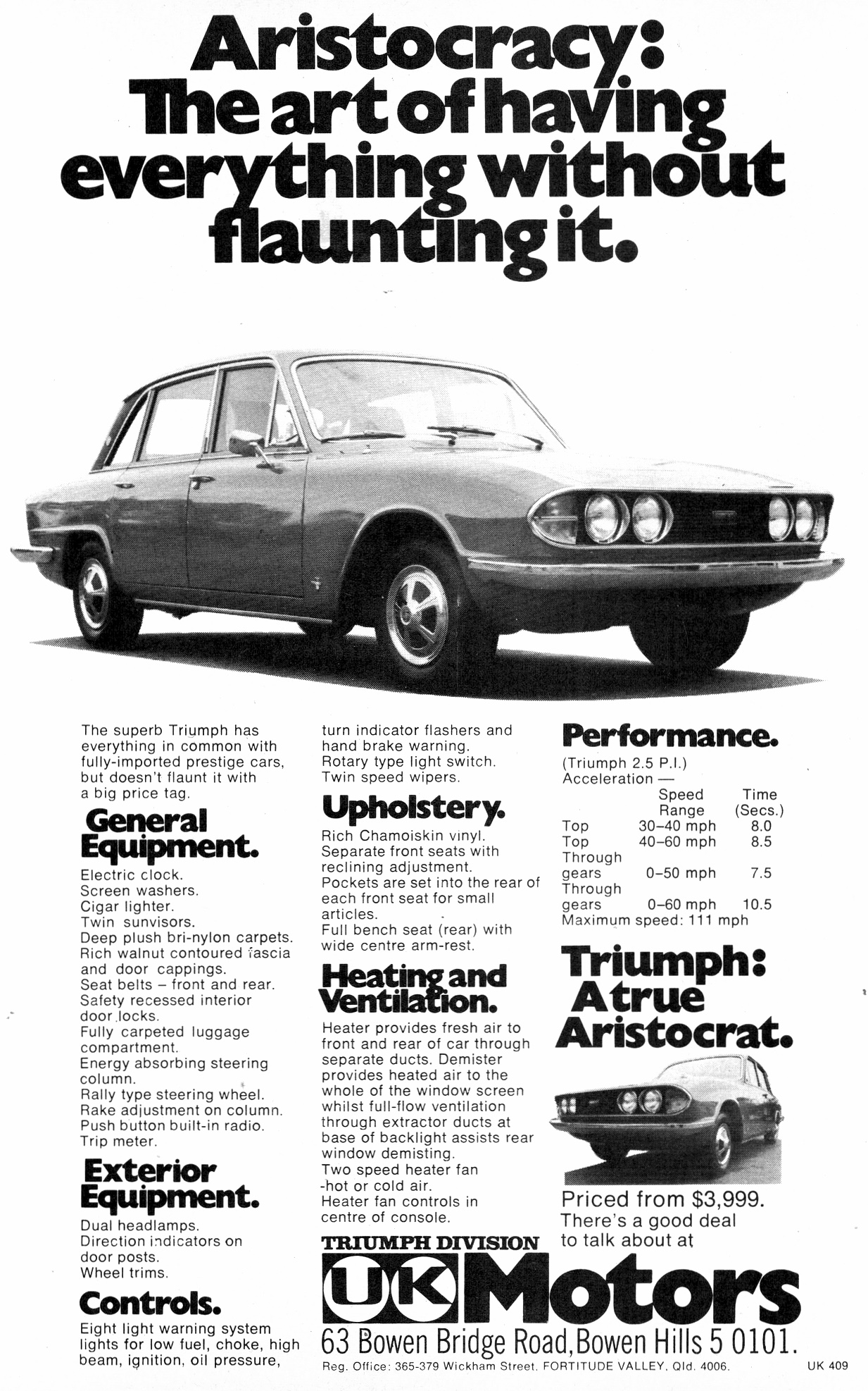 1972 Triumph 2.5 PI UK Motors